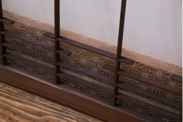 ラフジュ工房オリジナル　当店オリジナルガラス入り　味わい深い建具の脚付きテレビボード(リビングボード、サイドボード、戸棚)