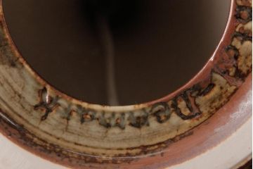 北欧ビンテージ　デンマーク　Desiree(デジレ)窯　シックな色合いのセラミック製テーブルランプ(卓上照明、スタンドライト)