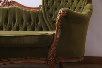ヴィンテージ家具　イギリスビンテージ　クラシカルな佇まいが魅力的なシェーズロング(ソファ、カウチソファ)