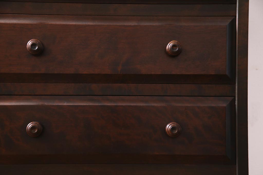 中古　北海道民芸家具　小物収納に使いやすいスリムなチェスト(引き出し、タンス)(定価約27万円)(2)