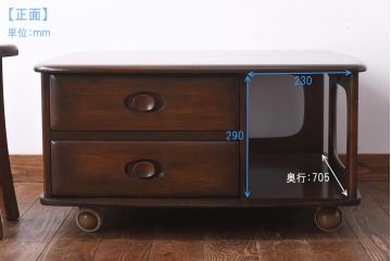 ヴィンテージ家具　イギリスビンテージ　ERCOL(アーコール)　リビングで差をつける希少なパンドラボックスコーヒーテーブル(ローテーブル)