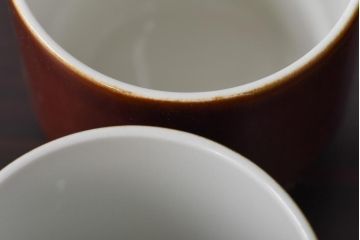 イギリスビンテージ　Poole Pottery(プール・ポタリー)　コンパクトシリーズ　カップ&ソーサー3客セット(1)