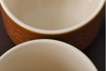 イギリスビンテージ　HORNSEA(ホーンジー)　Saffron(サフラン)　レトロでかわいらしいトリオ3客セット