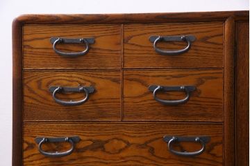 中古　福井木工所　福健　黄肌家具　匠　拭き漆仕上げ　五尺巾サイドボード(リビングボード)(定価約36.7万円)