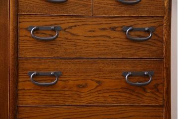 中古　福井木工所　福健　黄肌家具　匠　拭き漆仕上げ　五尺巾サイドボード(リビングボード)(定価約36.7万円)