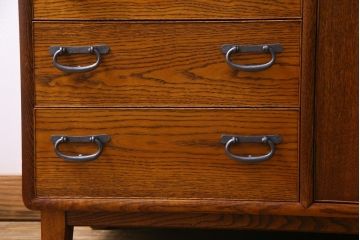 中古　福井木工所　福健　黄肌家具　匠　拭き漆仕上げ　五尺巾サイドボード(リビングボード)(定価約36.7万円)