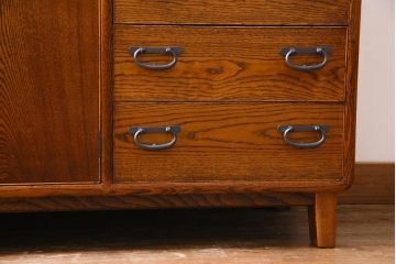 中古　福井木工所　福健　黄肌家具　匠　拭き漆仕上げ　五尺巾サイドボード(リビングボード)(定価約36.7万円)