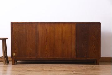 中古　福井木工所　福健　黄肌家具　匠　拭き漆仕上げ　五尺巾サイドボード(リビングボード)(定価約36.7万円)