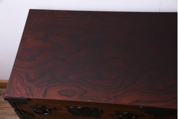 中古　伝統民芸家具　岩谷堂箪笥　菊幸　華やかな意匠の四尺整理箪笥(衣装箪笥、整理タンス)(定価約42万円)