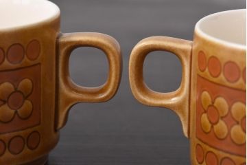 イギリスビンテージ　HORNSEA(ホーンジー)　Saffron(サフラン)　レトロでかわいらしいトリオ2客セット(3)