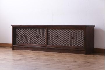 ラフジュ工房オリジナル　組子戸リメイク　斜め格子がおしゃれなローボード(戸棚、テレビボード)