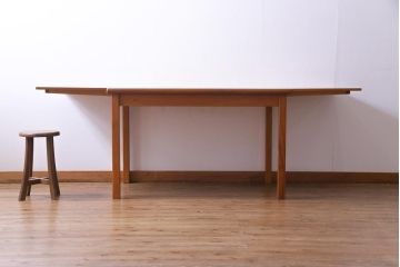 ヴィンテージ家具　北欧ビンテージ　デンマーク　ナチュラルな雰囲気のエクステンションテーブル(ドローリーフテーブル、ダイニングテーブル)
