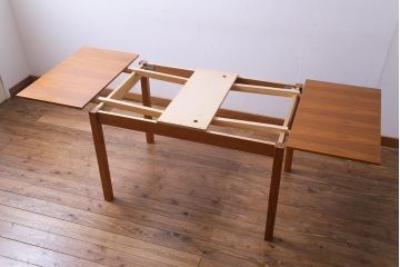 ヴィンテージ家具　北欧ビンテージ　デンマーク　ナチュラルな雰囲気のエクステンションテーブル(ドローリーフテーブル、ダイニングテーブル)