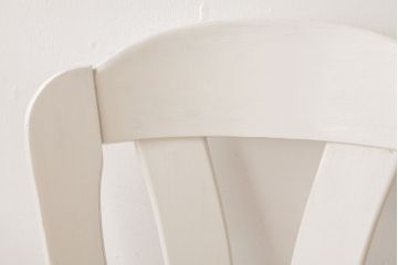中古輸入家具　オランダ製　さわやかなホワイトカラーのダイニングチェア(椅子、イス、板座チェア)(R-035109)