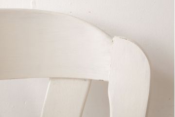中古輸入家具　オランダ製　さわやかなホワイトカラーのダイニングチェア(椅子、イス、板座チェア)(R-035109)
