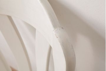 中古輸入家具　オランダ製　さわやかなホワイトカラーのダイニングチェア(椅子、イス、板座チェア)(R-035109)