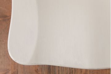 中古輸入家具　オランダ製　さわやかなホワイトカラーのダイニングチェア(椅子、イス、板座チェア)(R-035109)