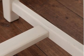 中古輸入家具　オランダ製　さわやかなホワイトカラーのダイニングチェア(椅子、イス、板座チェア)(R-035109)