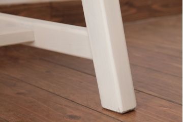 中古輸入家具　オランダ製　さわやかなホワイトカラーのダイニングチェア(椅子、イス、板座チェア)(R-035109)