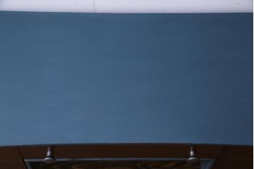 北欧家具　ペイント　ビンテージカラーと取っ手がお洒落なワークデスク(両袖机、在宅ワーク、在宅用サイドボード)