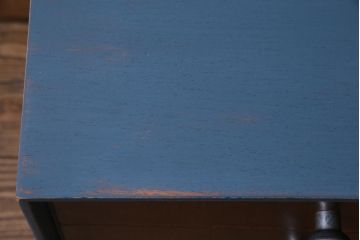 北欧家具　ペイント　ビンテージカラーと取っ手がお洒落なワークデスク(両袖机、在宅ワーク、在宅用サイドボード)