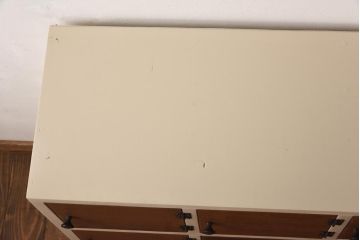 ラフジュ工房オリジナル　3×3マス　ペイント　可愛らしいカラーの扉付きマス目棚・右開き(収納棚、ロッカー)