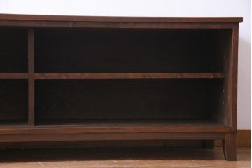 ラフジュ工房オリジナル　古建具リメイク　市松模様のガラスが和モダンな雰囲気醸し出すリビングボード(収納棚、戸棚、テレビボード)