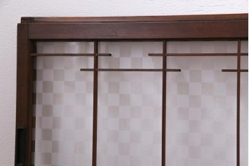ラフジュ工房オリジナル　古建具リメイク　市松模様のガラスが和モダンな雰囲気醸し出すリビングボード(収納棚、戸棚、テレビボード)