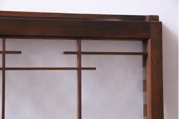 ラフジュ工房オリジナル　古建具リメイク　市松模様のガラスが和モダンな雰囲気醸し出すリビングボード(収納棚、戸棚、テレビボード)