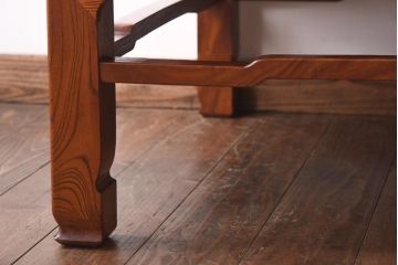 アンティーク家具　古民具　総ケヤキ材　一枚板　漆塗り　鮮明な杢目が楽しめる座卓(ローテーブル、センターテーブル)