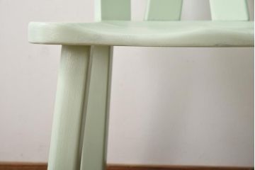 中古輸入家具　オランダ製　涼しげなミントグリーンのダイニングチェア(椅子、イス、板座チェア)(R-035129)