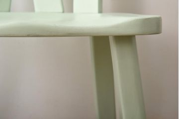 中古輸入家具　オランダ製　涼しげなミントグリーンのダイニングチェア(椅子、イス、板座チェア)(R-035129)