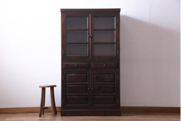 中古　松本民芸家具　使いやすい大きさが魅力的な食器棚(収納棚)(1)