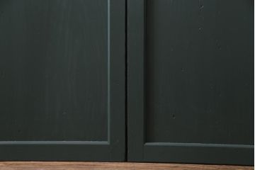 和製アンティーク　ラフジュ工房オリジナルステンドグラス　明治期　建具リメイク　ステンドグラスを組合せたモダンな板戸2枚セット(引き戸)