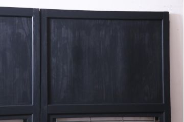 和製アンティーク　ラフジュ工房オリジナルステンドグラス　古建具リメイク　大正浪漫な雰囲気漂う板戸2枚セット(建具、引き戸)
