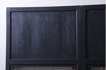 和製アンティーク　ラフジュ工房オリジナルステンドグラス　古建具リメイク　大正浪漫な雰囲気漂う板戸2枚セット(建具、引き戸)