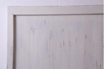 和製アンティーク　ラフジュ工房オリジナルステンドグラス　古建具リメイク　ステンドグラスを組合せたシャビーなペイント板戸1枚(引き戸、建具)