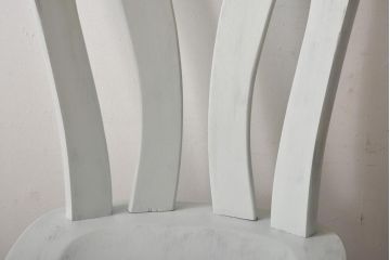 中古輸入家具　オランダ製　儚げな雰囲気のフレンチグレーのダイニングチェア(椅子)