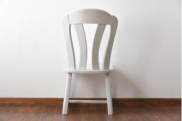 中古輸入家具　オランダ製　儚げな雰囲気のフレンチグレーのダイニングチェア(椅子)