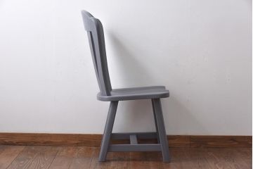 中古輸入家具　オランダ製　上品なブルーグレーのダイニングチェア(椅子)