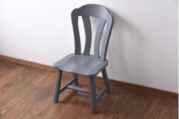 中古輸入家具　オランダ製　上品なブルーグレーのダイニングチェア(椅子)