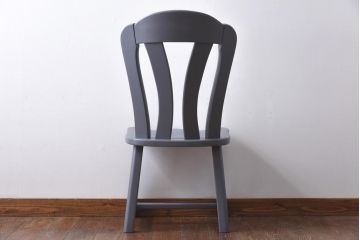 中古輸入家具　オランダ製　上品なブルーグレーのダイニングチェア(椅子)
