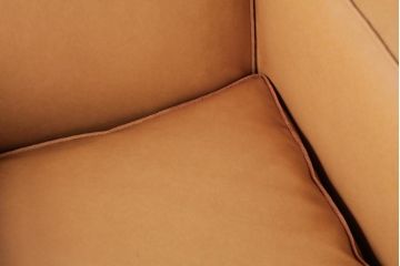 ヴィンテージ家具　フランスビンテージ　キャメル色がおしゃれなシングルソファ(1人掛けソファ)