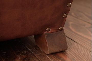 ヴィンテージ家具　フランスビンテージ　キャメル色がおしゃれなシングルソファ(1人掛けソファ)