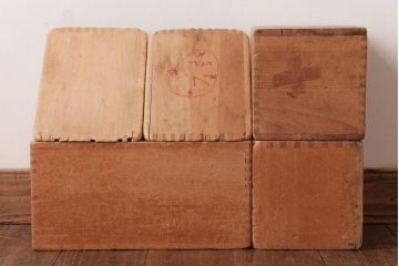 アンティーク雑貨　昭和レトロ　大きな積み木セット【マルチ/15ヶ組】(飾り台、花台、ディスプレイ雑貨)(2)