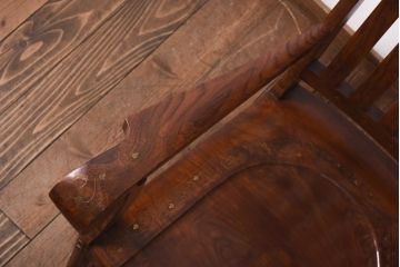 スペイン工芸家具　真鍮象嵌　繊細な模様が素敵なマホガニー材製のビンテージロッキングチェア(椅子)