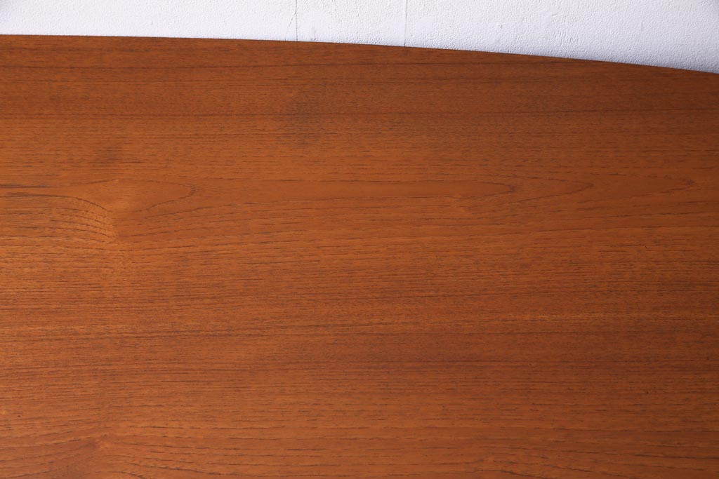 ビンテージ　北欧家具　チーク材　美しい木肌と柔らかなフォルムがお洒落なキドニーデスク(机、在宅ワーク、在宅用パートナーデスク、ヴィンテージ)