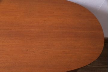 ビンテージ　北欧家具　チーク材　美しい木肌と柔らかなフォルムがお洒落なキドニーデスク(机、在宅ワーク、在宅用パートナーデスク、ヴィンテージ)