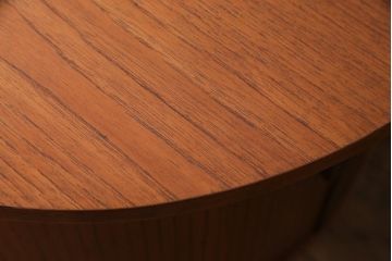 ビンテージ　北欧家具　チーク材　美しい木肌と柔らかなフォルムがお洒落なキドニーデスク(机、在宅ワーク、在宅用パートナーデスク、ヴィンテージ)