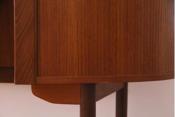 ビンテージ　北欧家具　チーク材　美しい木肌と柔らかなフォルムがお洒落なキドニーデスク(机、在宅ワーク、在宅用パートナーデスク、ヴィンテージ)